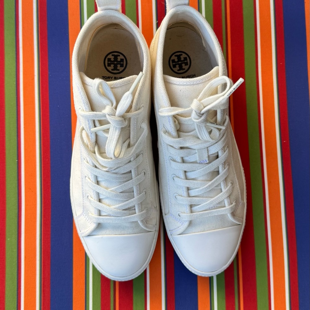 Tory Burch Cream High-Top Sneakers